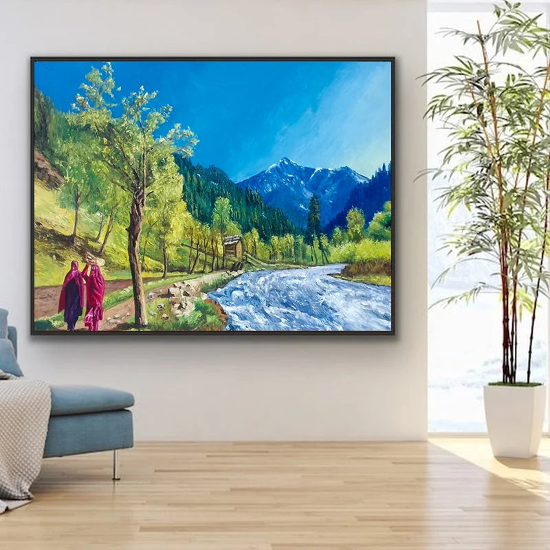 Mountain River View Scenery - Niaz Arts