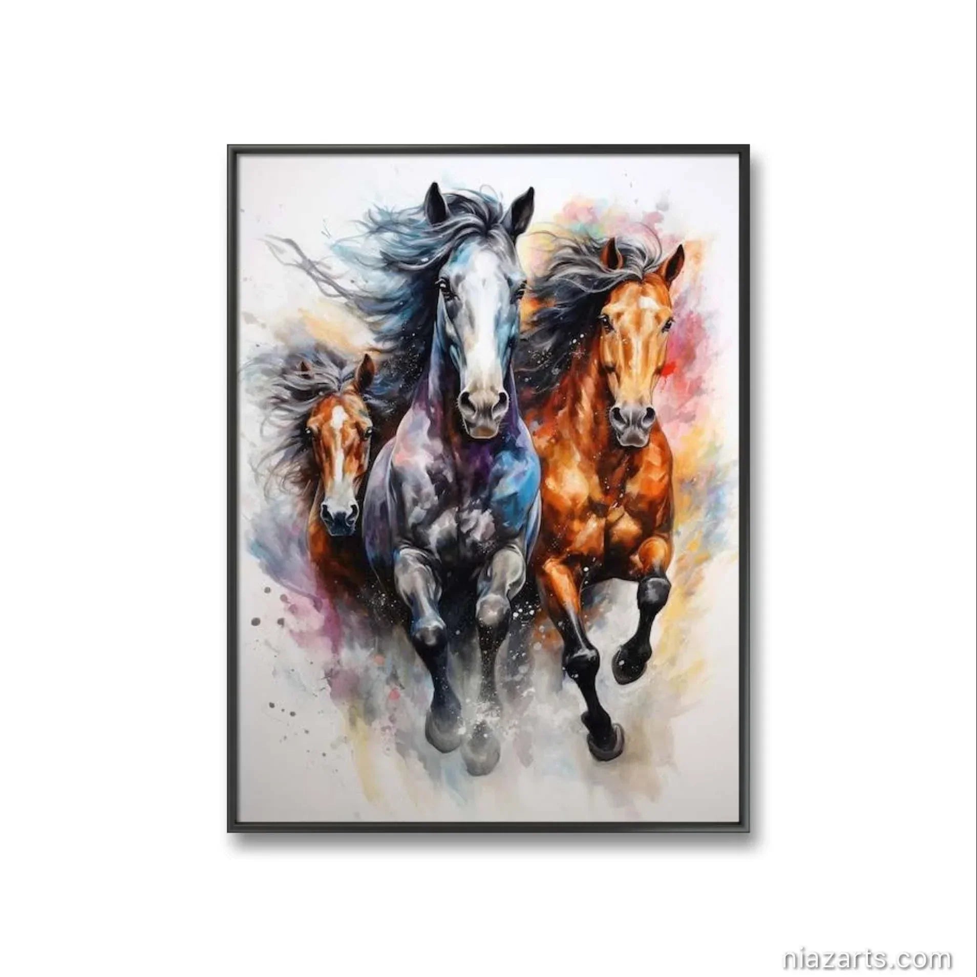 Horse Running Colorful Premium - Niaz Arts