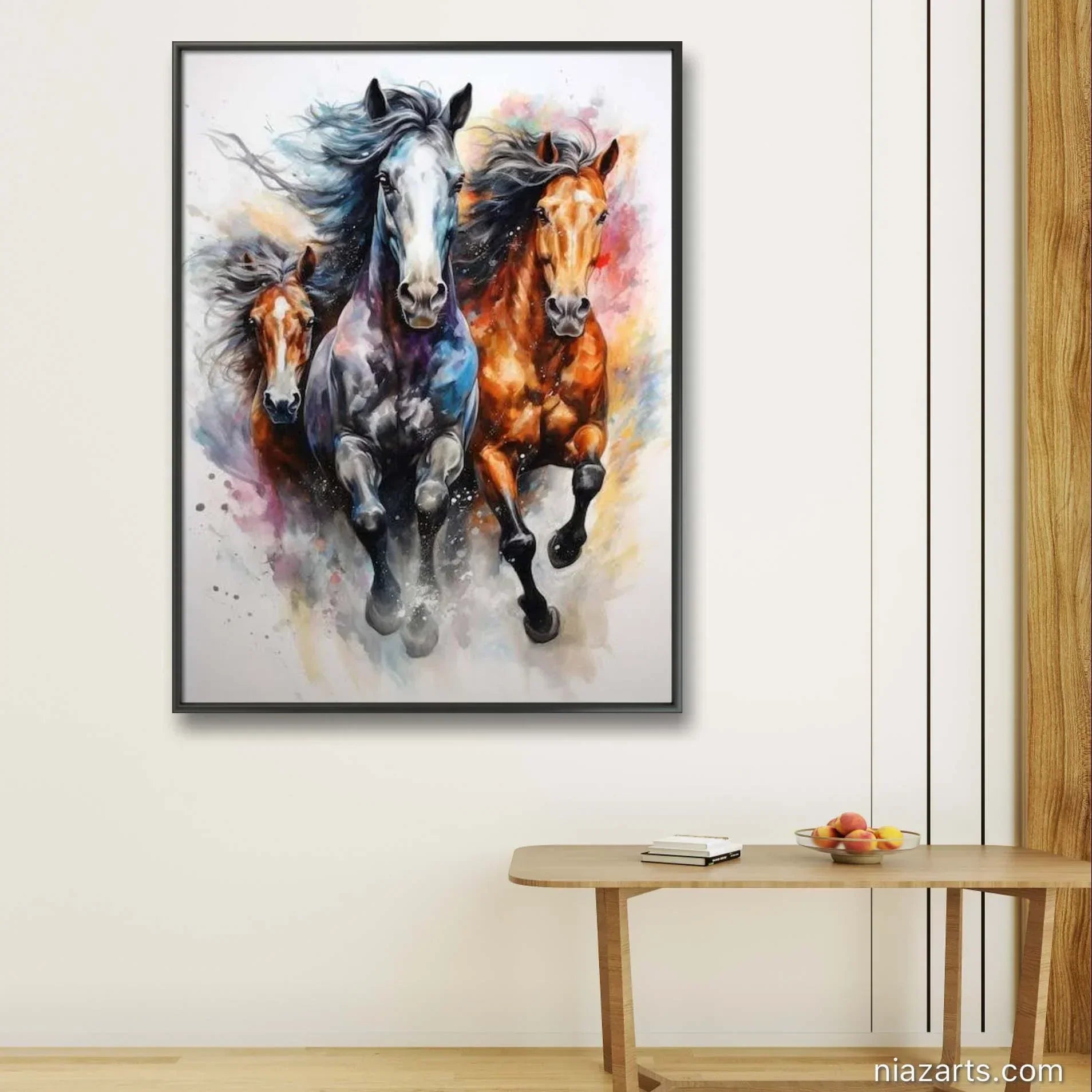 Horse Running Colorful Premium - Niaz Arts