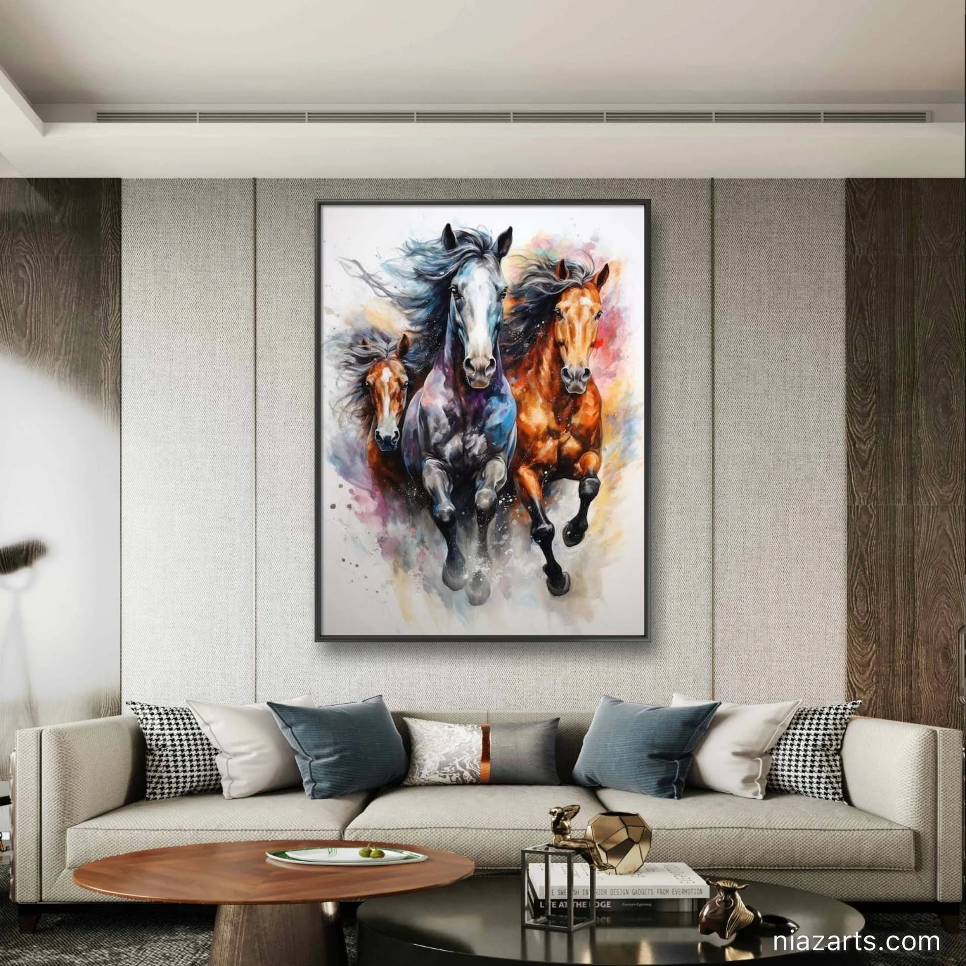 Horse Running Colorful Premium - Niaz Arts
