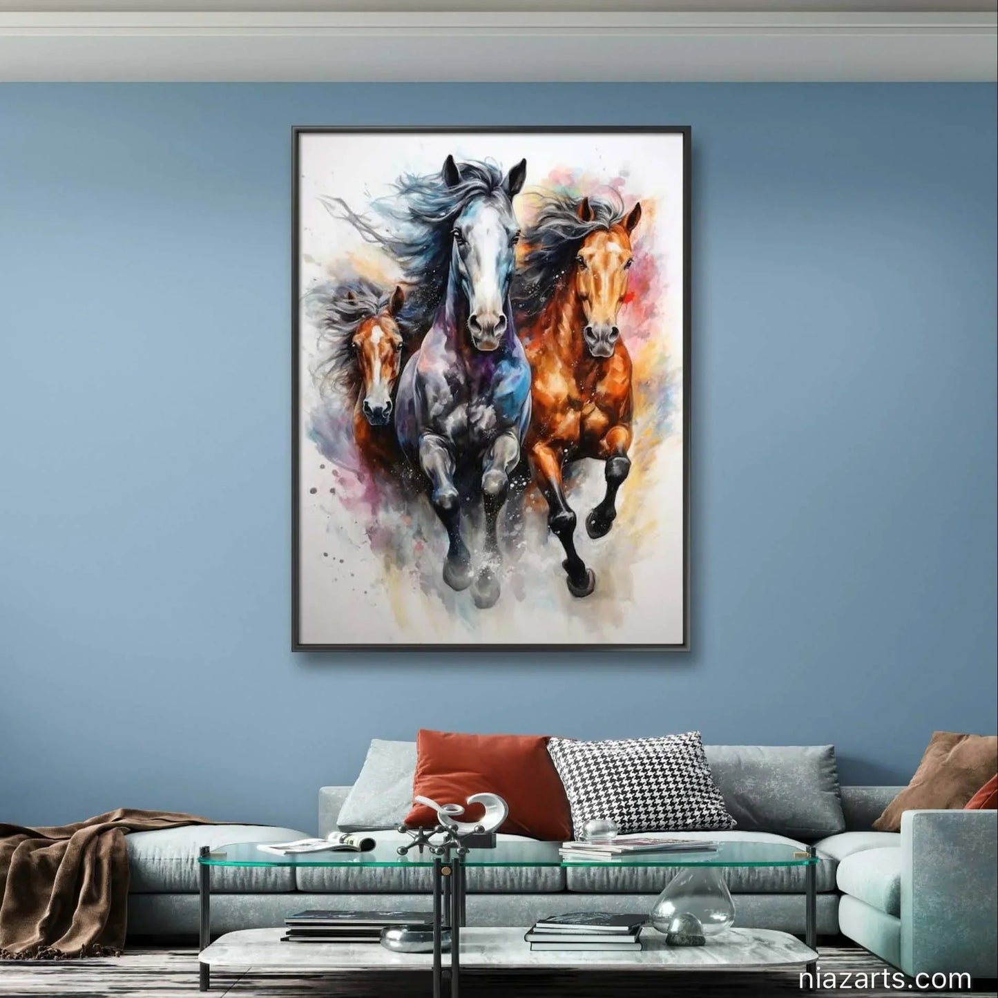 Horse Running Colorful Premium - Niaz Arts