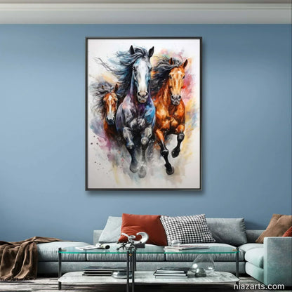 Horse Running Colorful Premium - Niaz Arts