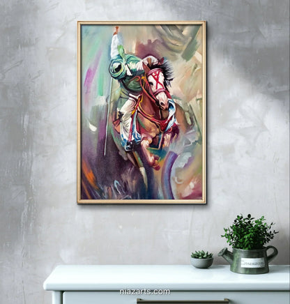 Riding Man On Running Horse - Niaz Arts