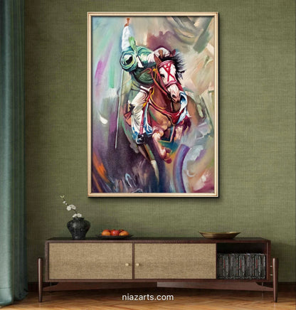Riding Man On Running Horse - Niaz Arts