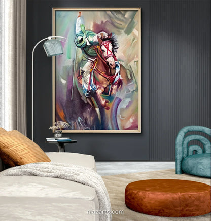 Riding Man On Running Horse - Niaz Arts