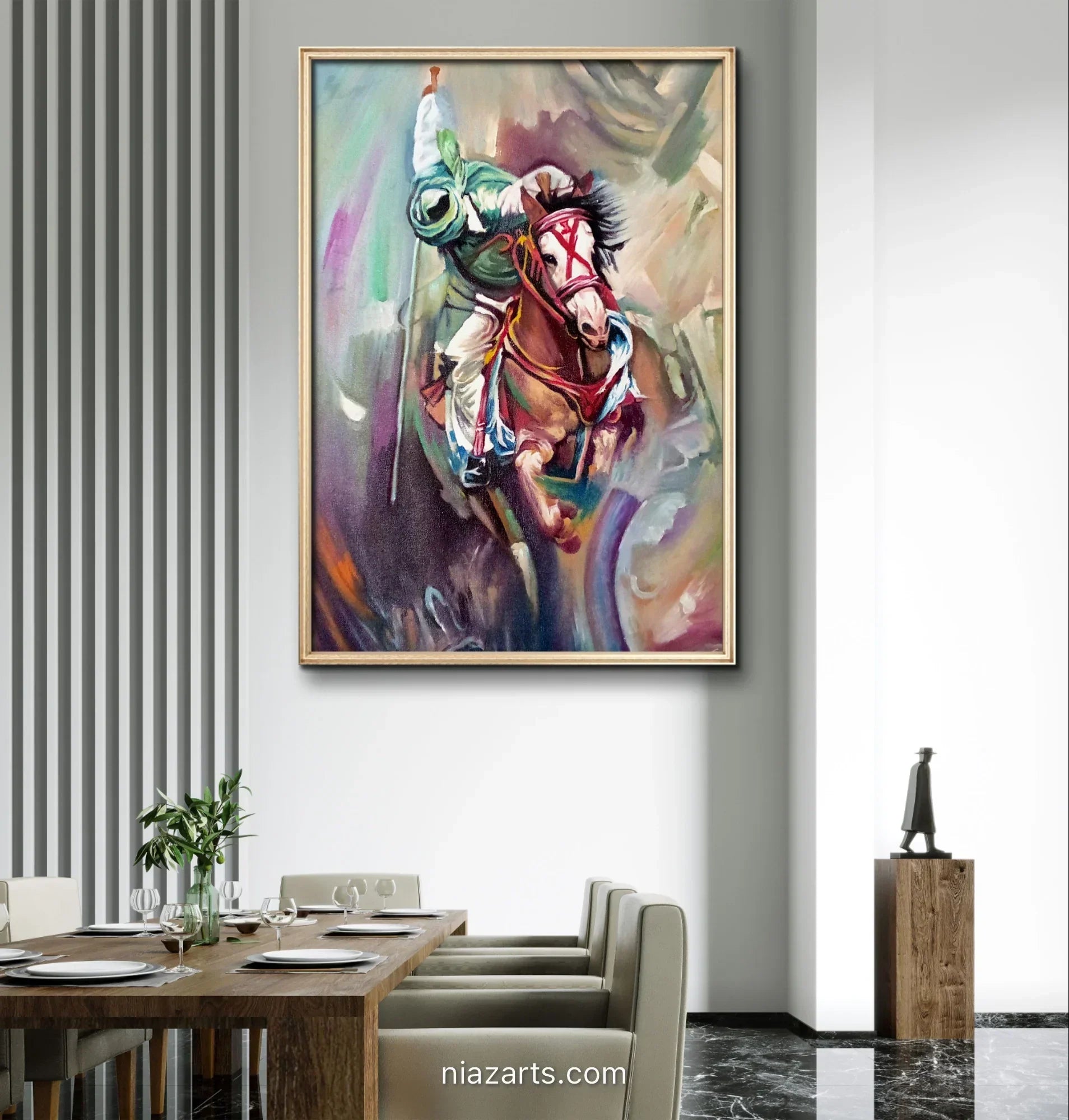 Riding Man On Running Horse - Niaz Arts