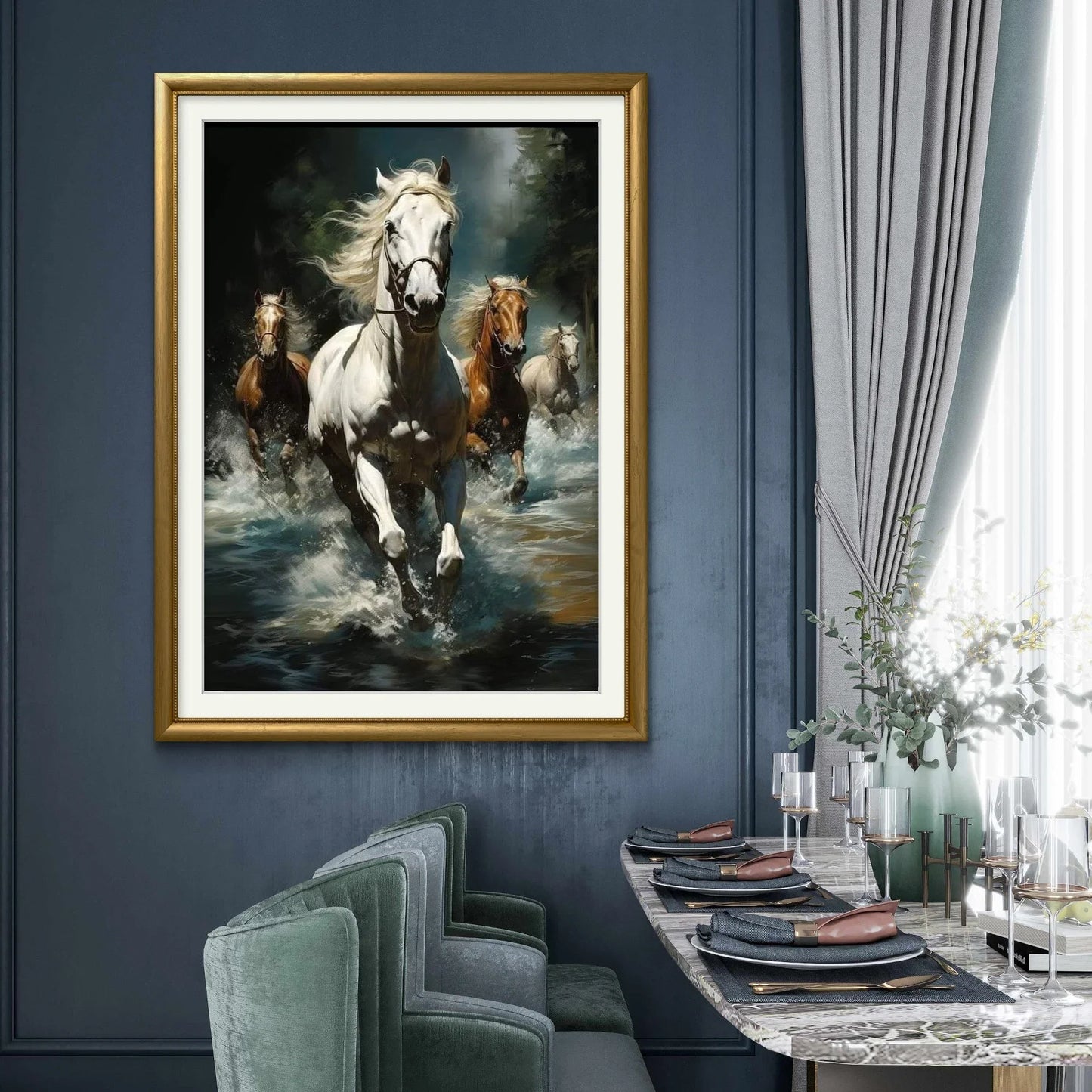 4 Horse Running - Niaz Arts