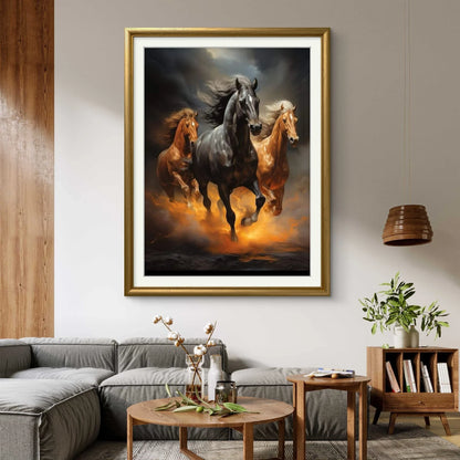 3 Horse Running - Niaz Arts