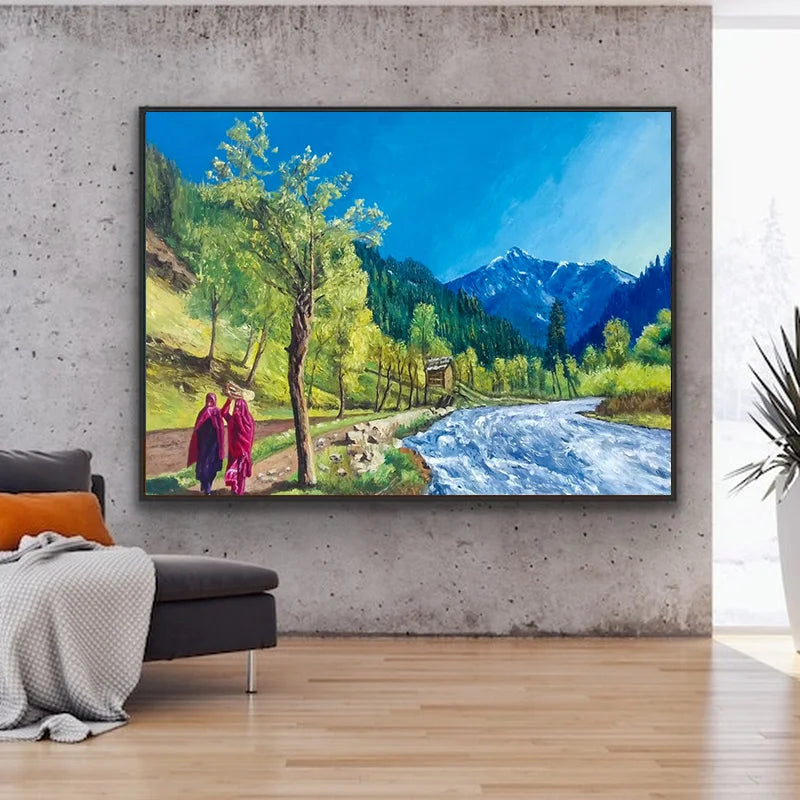 Mountain River View Scenery - Niaz Arts