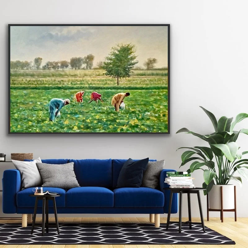 Village Fields Scene - Niaz Arts