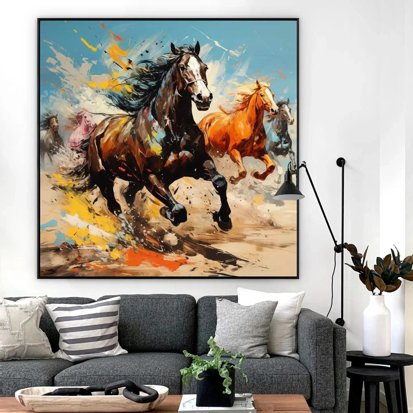 Three Running Horse - Niaz Arts