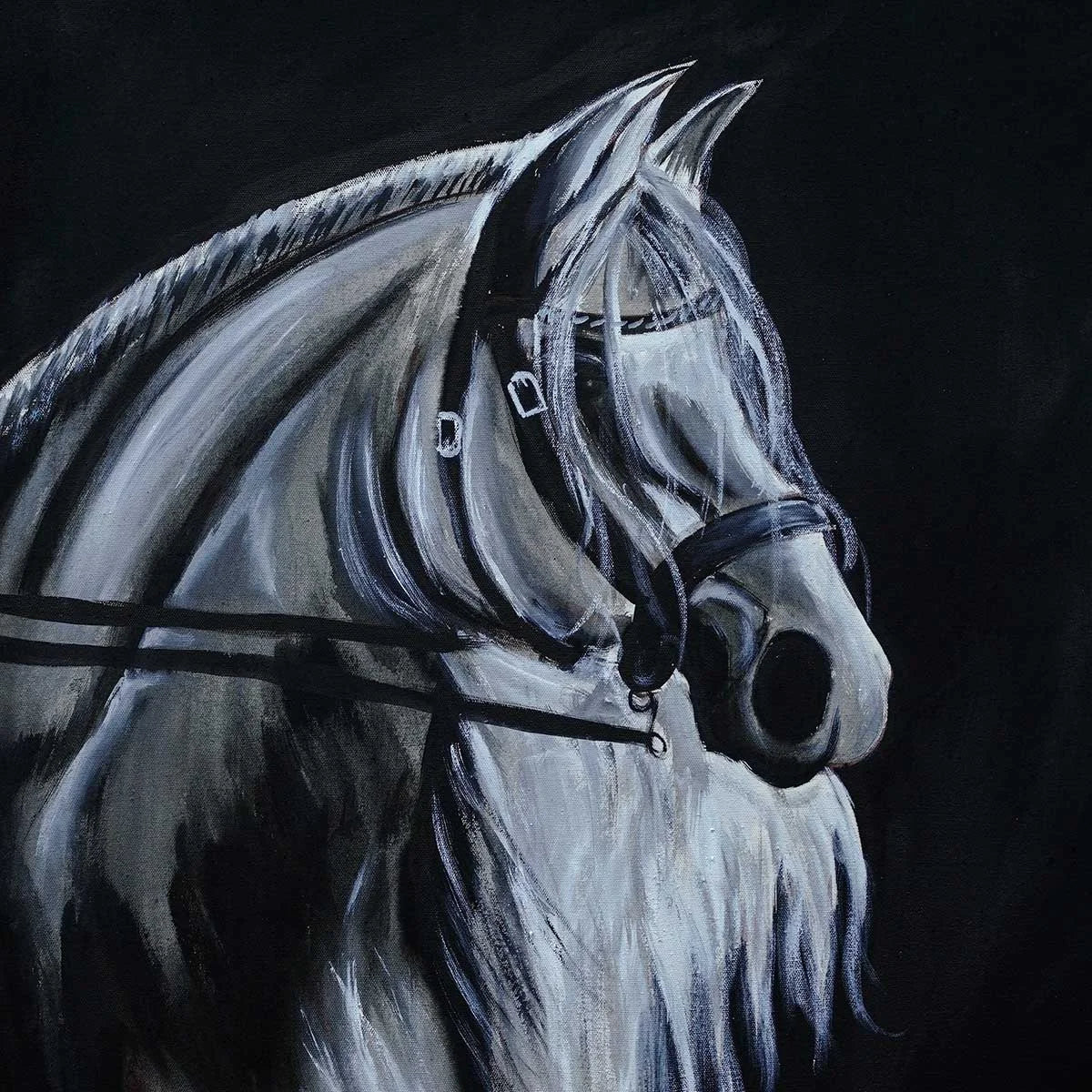 Arabian Black & Silver Horse - Niaz Arts
