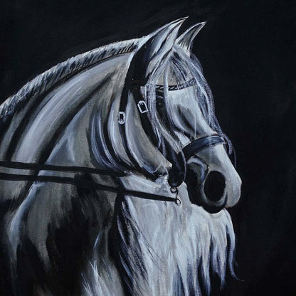Arabian Black & Silver Horse - Niaz Arts