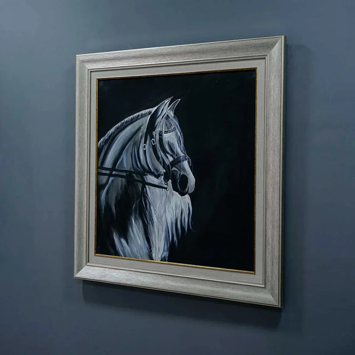 Arabian Black & Silver Horse - Niaz Arts