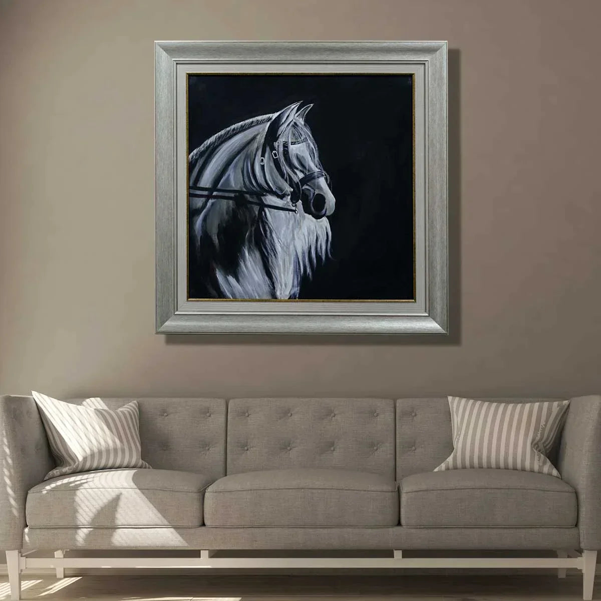 Arabian Black & Silver Horse - Niaz Arts