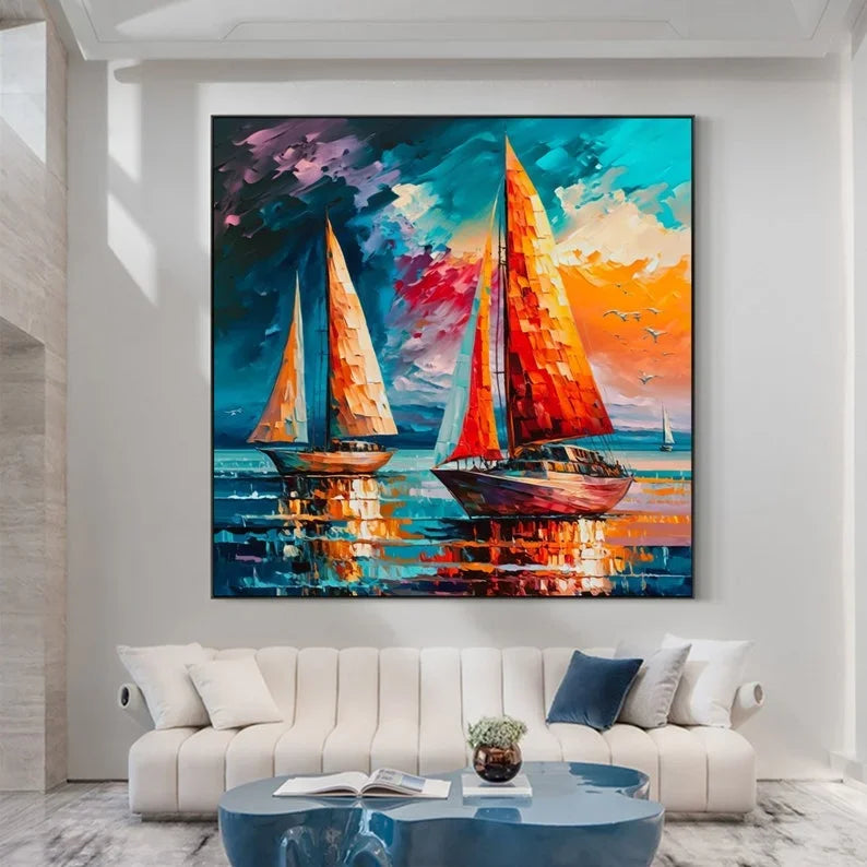 Colorful Sailboats - Niaz Arts