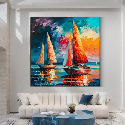 Colorful Sailboats - Niaz Arts