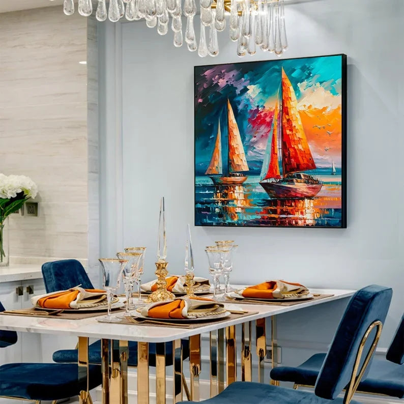 Colorful Sailboats - Niaz Arts