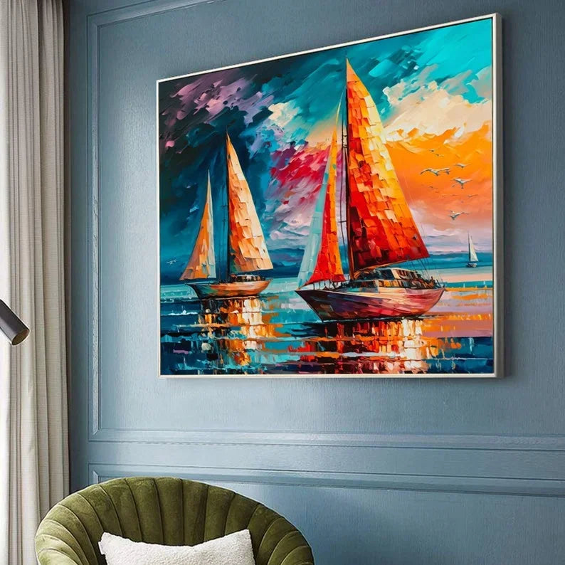 Colorful Sailboats - Niaz Arts