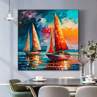 Colorful Sailboats - Niaz Arts